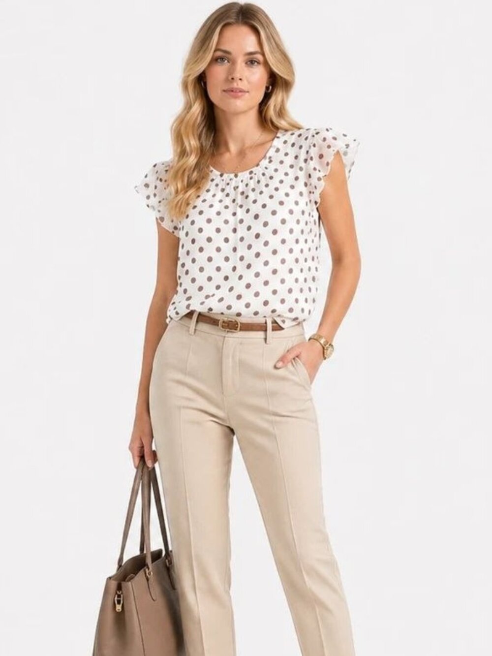 Karl Lagerfeld Polka Dot  Casual Blouse top Size M